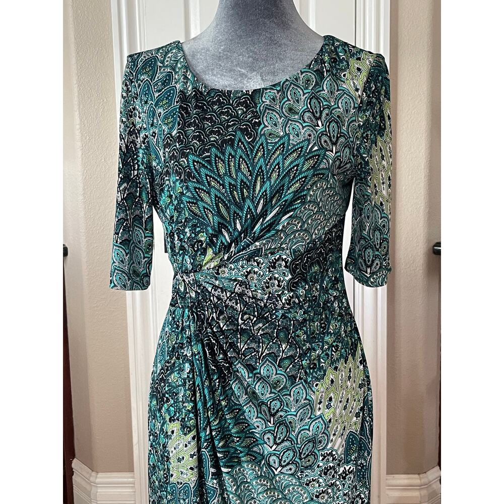 Connected Apparel Faux Wrap Dress Size 8 - Picture 2 of 7
